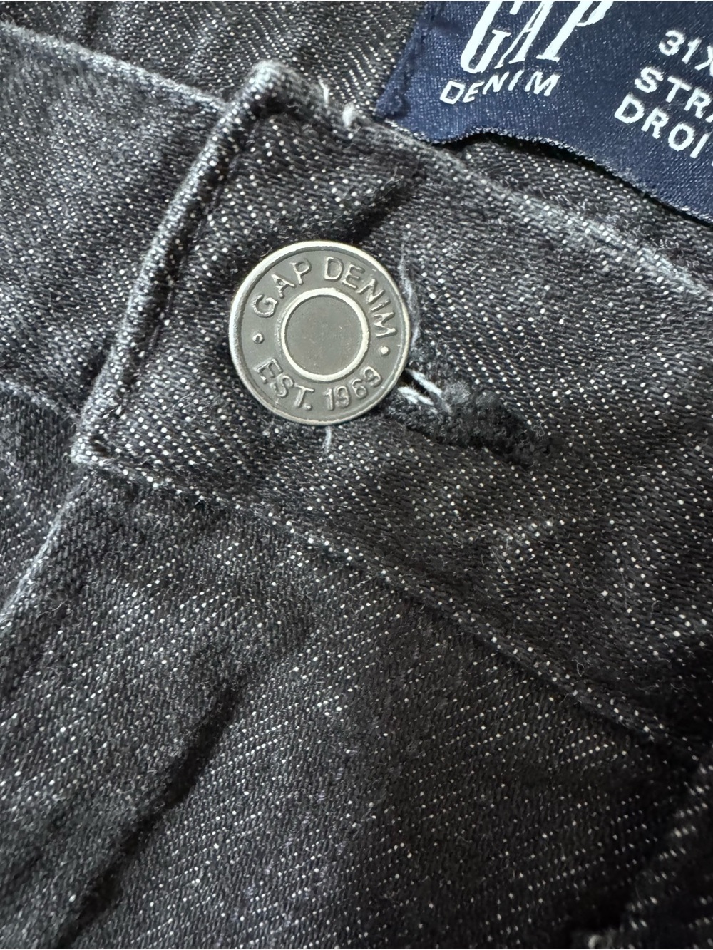 Gap Mens Jeans 31x32 Straight Fit Black Rinse GapFlex Denim FA23 Stretch - Picture 8 of 8